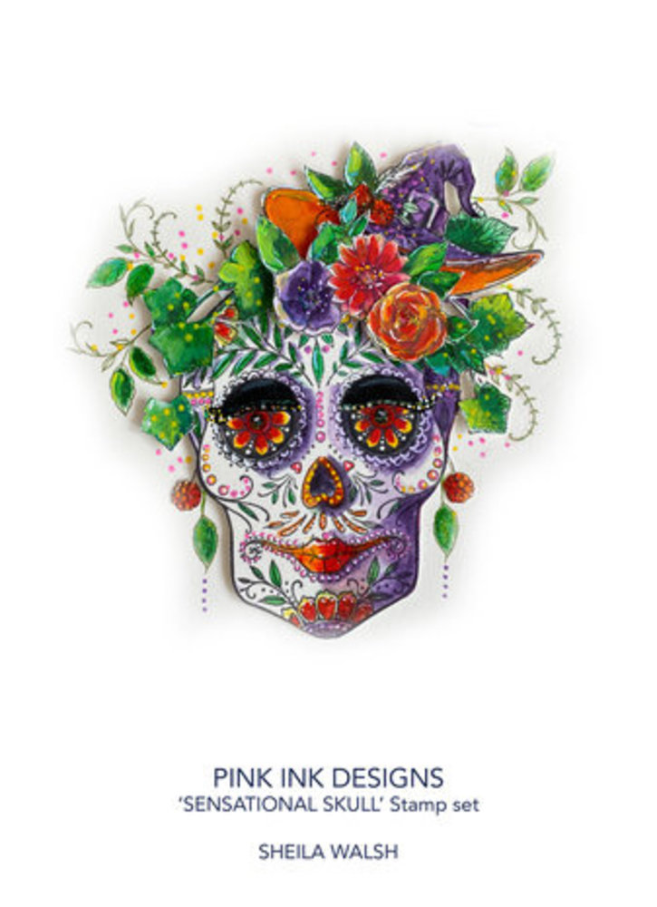 Pink Ink Designs Mythical Series Sensational Skull A5 Clear Stamps (PI191) Pink Ink Designs Mythical Series Sensational Skull A5 Clear Stamps (PI191)