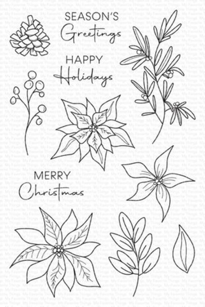 My Favorite Things Pretty Poinsettias Clear Stamps (DBD-002)