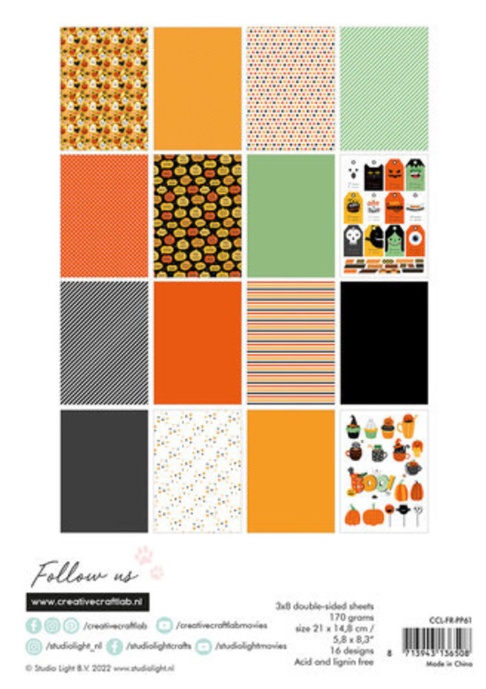 Creative Craftlab Friendz Trick or Treat A5 Paper Pad (CCL-FR-PP61)