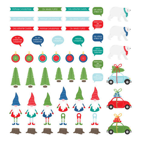 Spellbinders Oh What Fun Gnomie Christmas Dance Printed Die Cuts (SCS-226)