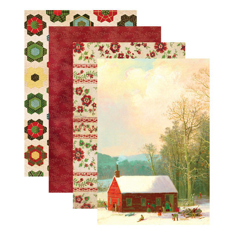 Spellbinders Christmas Flea Market Finds Christmas Velvet 6x9 Inch Paper Pad (CH-022)
