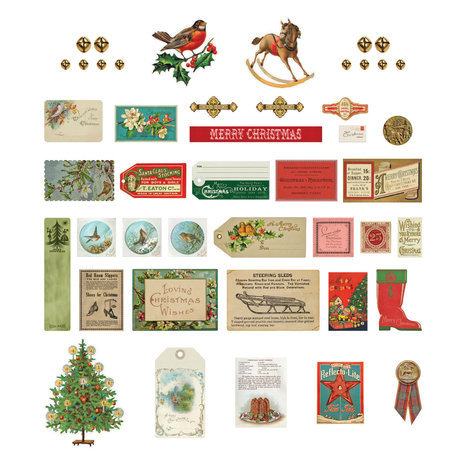 Spellbinders Christmas Flea Market Finds Jingle Bells Miscellany Printed Die Cuts (CH-019) Spellbinders Christmas Flea Market Finds Jingle Bells Miscellany Printed Die Cuts (CH-019)