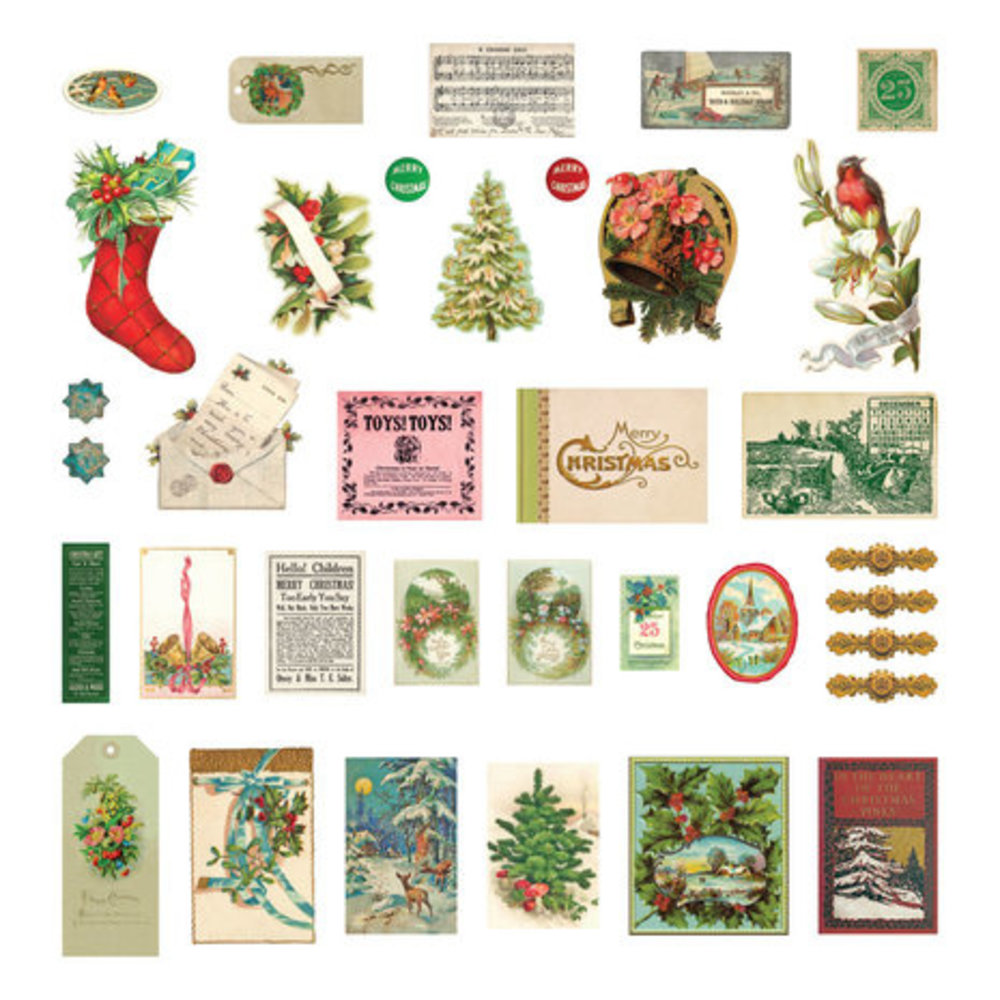 Spellbinders Christmas Flea Market Finds Christmas Pines Miscellany Printed Die Cuts (CH-020) Spellbinders Christmas Flea Market Finds Christmas Pines Miscellany Printed Die Cuts (CH-020)