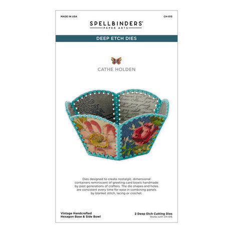 Spellbinders Christmas Flea Market Finds Snijmal Vintage Handcrafted Hexagon Base and Side Bowl (CH-015) Spellbinders Christmas Flea Market Finds Snijmal Vintage Handcrafted Hexagon Base and Side Bowl (CH-015)