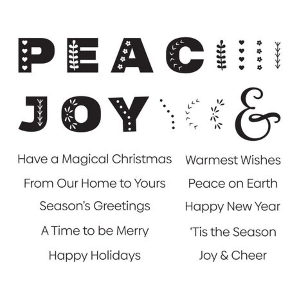 Spellbinders Winter Tales Peace & Joy Clear Stamp (STP-140)