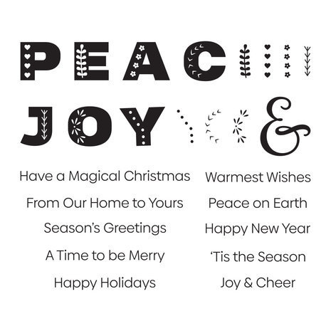 Spellbinders Winter Tales Peace & Joy Clear Stamp (STP-140)
