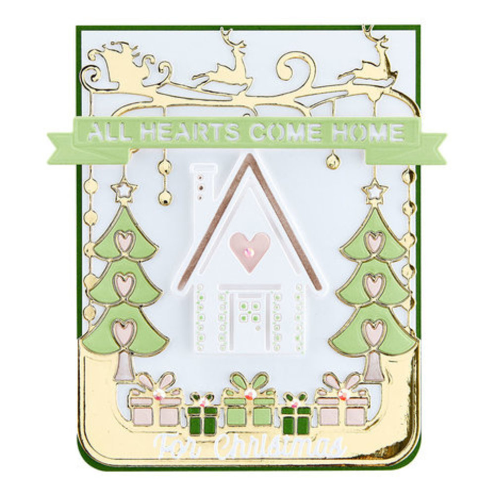 Spellbinders Christmas Flourish Snijmal All Hearts Come Home A2 Cardfront (S5-534)