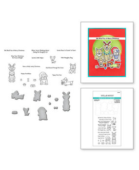 Spellbinders Holiday Cheer Enclosed Christmas Pups Clear Stamp & Die Set (SDS-178)