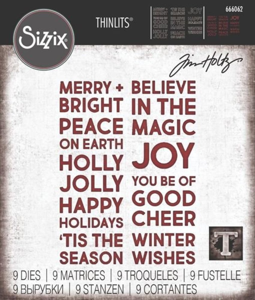 Sizzix Thinlits Die Set Bold Text Christmas (666062)