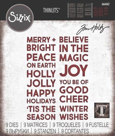 Sizzix Thinlits Die Set Bold Text Christmas (666062)