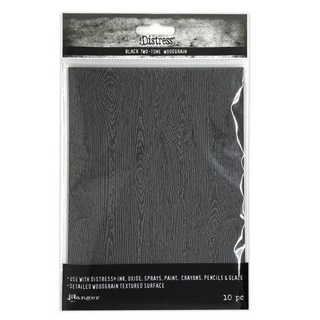 Ranger Distress Halloween Woodgrain Cardstock Black (TSHK81135)
