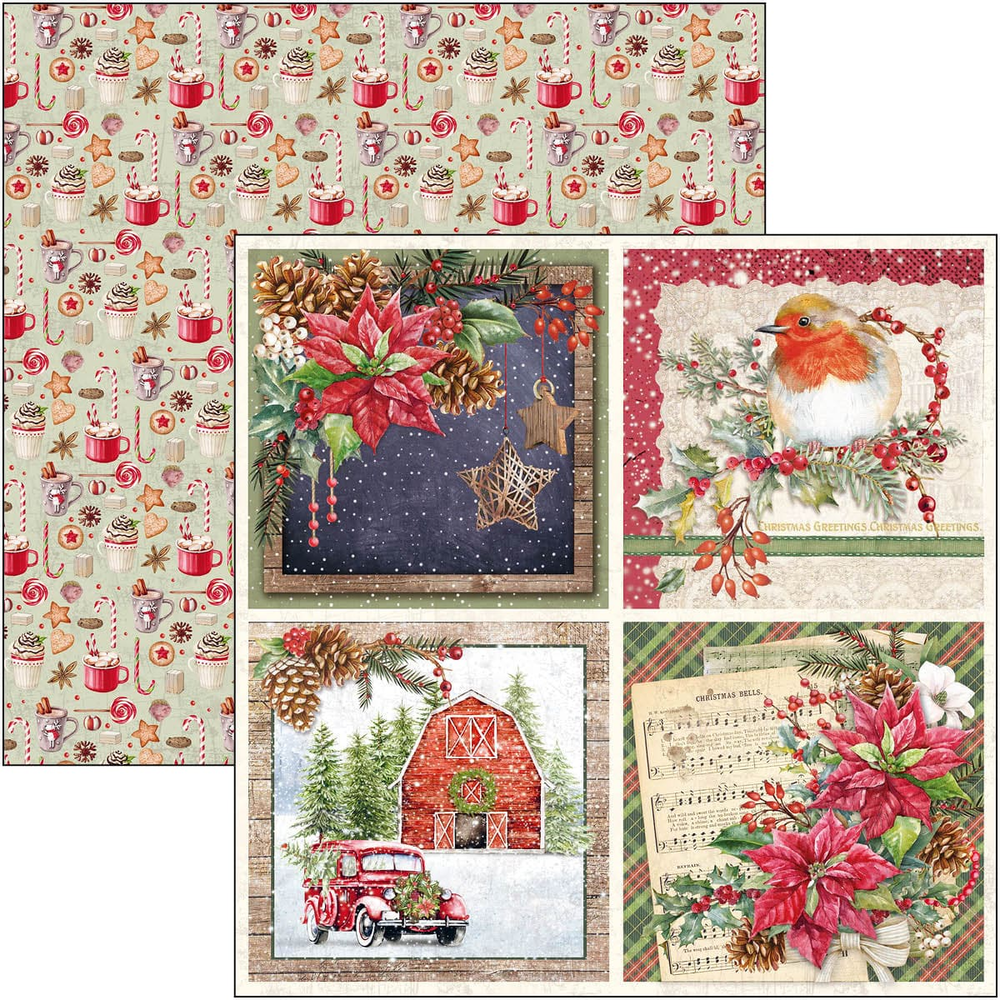 Ciao Bella Papercrafting Christmas Vibes 12x12 Inch Patterns Pad (CBT057) Ciao Bella Papercrafting Christmas Vibes 12x12 Inch Patterns Pad (CBT057)