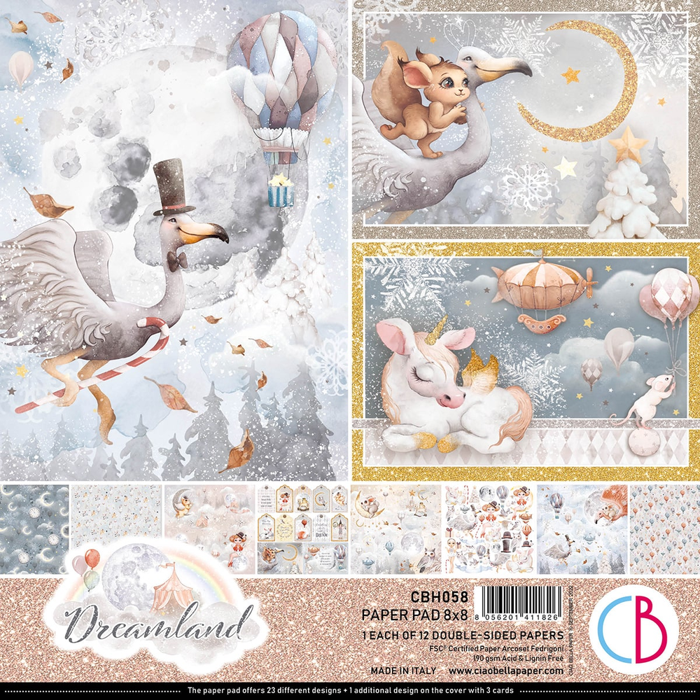 Ciao Bella Papercrafting Dreamland 8x8 Inch Paper Pad (CBH058)