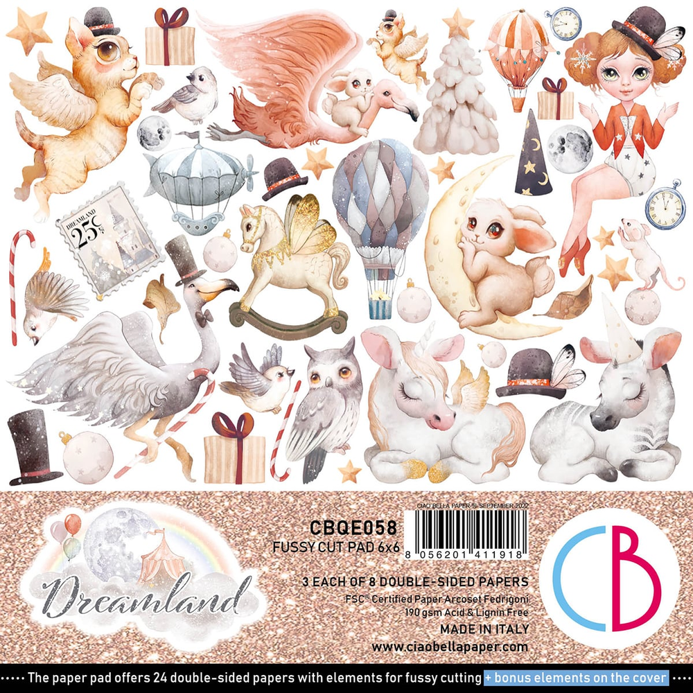 Ciao Bella Papercrafting Dreamland 6x6 Inch Paper Pad (CBQE058)