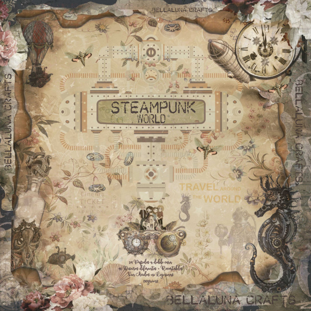 Bella Luna Crafts Steampunk World 8x8 Inch Collection Pack
