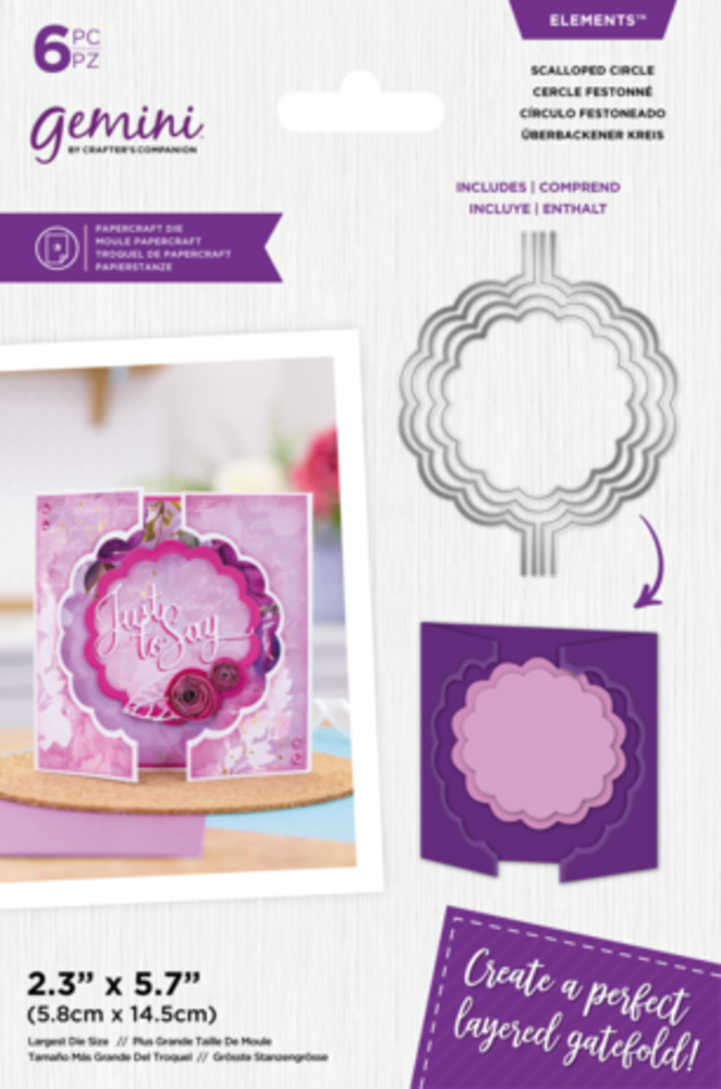 Gemini Layered Edge Gatefold Scalloped Circle Elements Dies (GEM-MD-ELE-SCIR)