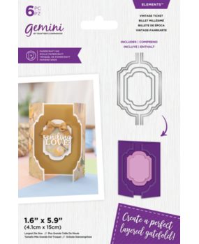 Gemini Layered Edge Gatefold Vintage Ticket Elements Dies (GEM-MD-ELE-VITI)