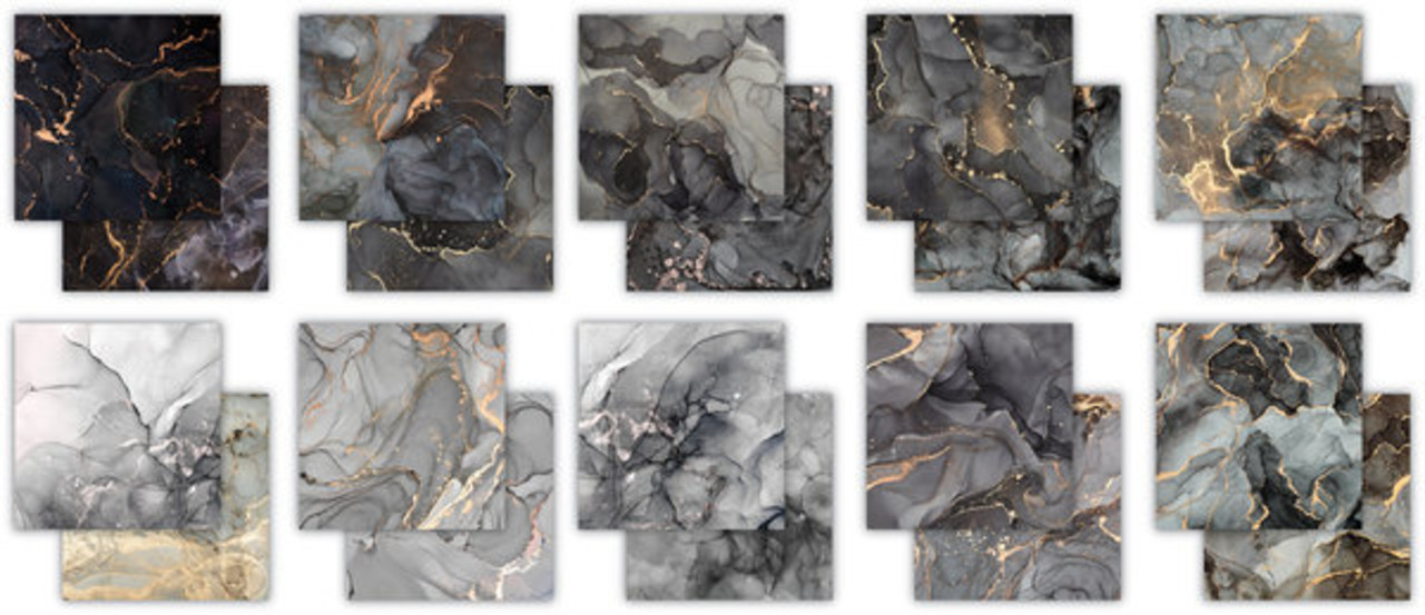 Craft Consortium Essential Craft Papers 6x6 Inch Paper Pad Ink Drops Monochrome (CCEPAD021B)