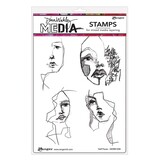 Dina Wakley MEdia Half Faces Cling Stamps (MDR81258)