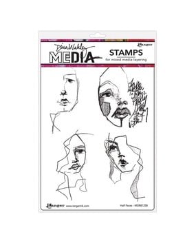 Dina Wakley MEdia Half Faces Cling Stamps (MDR81258) Dina Wakley MEdia Half Faces Cling Stamps (MDR81258)