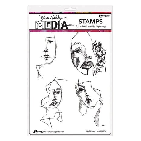 Dina Wakley MEdia Half Faces Cling Stamps (MDR81258) Dina Wakley MEdia Half Faces Cling Stamps (MDR81258)