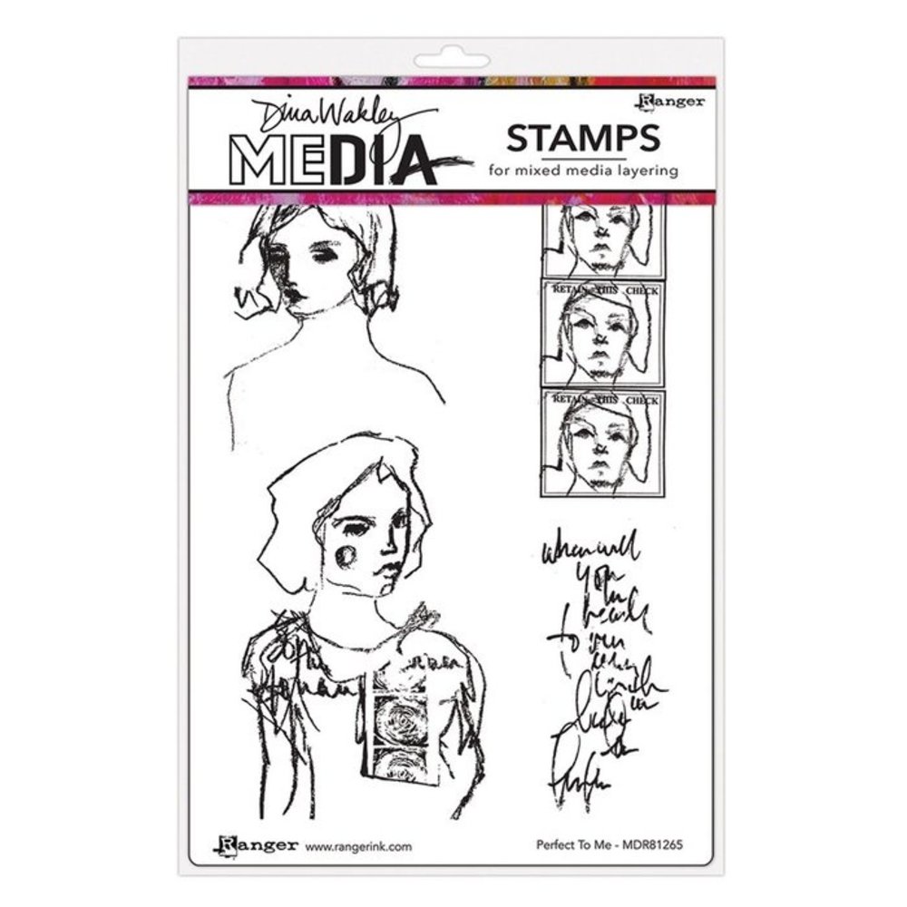 Dina Wakley MEdia Perfect To Me Cling Stamps (MDR81265) Dina Wakley MEdia Perfect To Me Cling Stamps (MDR81265)