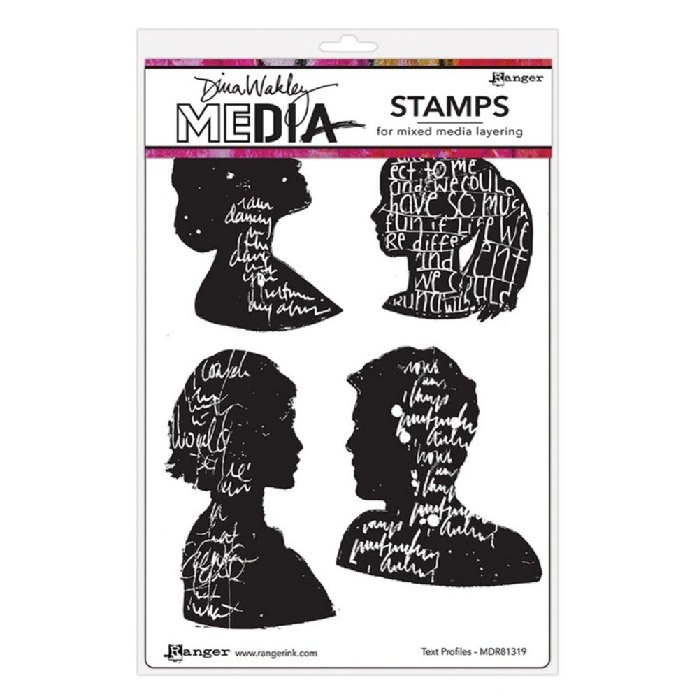 Dina Wakley MEdia Text Profiles Cling Stamps (MDR81319)