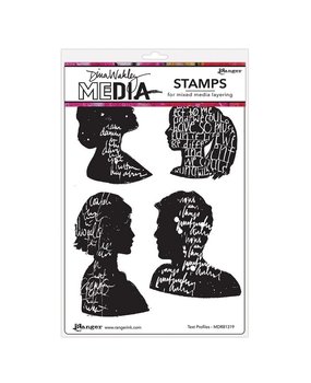 Dina Wakley MEdia Text Profiles Cling Stamps (MDR81319)