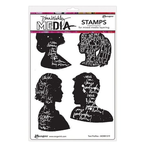 Dina Wakley MEdia Text Profiles Cling Stamps (MDR81319)