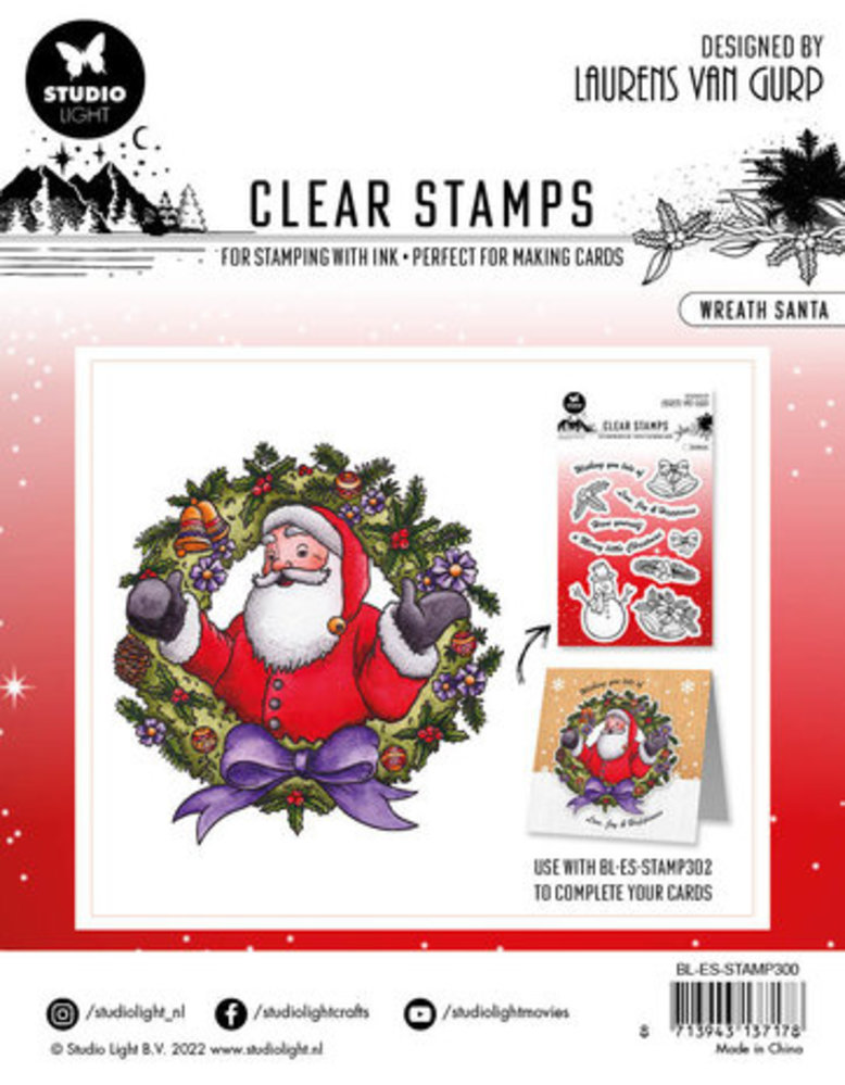 Studio Light Essentials Clear Stamp Wreath Santa (BL-ES-STAMP300)