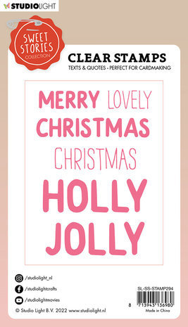 Studio Light Sweet Stories Clear Stamp Holly Jolly Quotes Large (SL-SS-STAMP294)