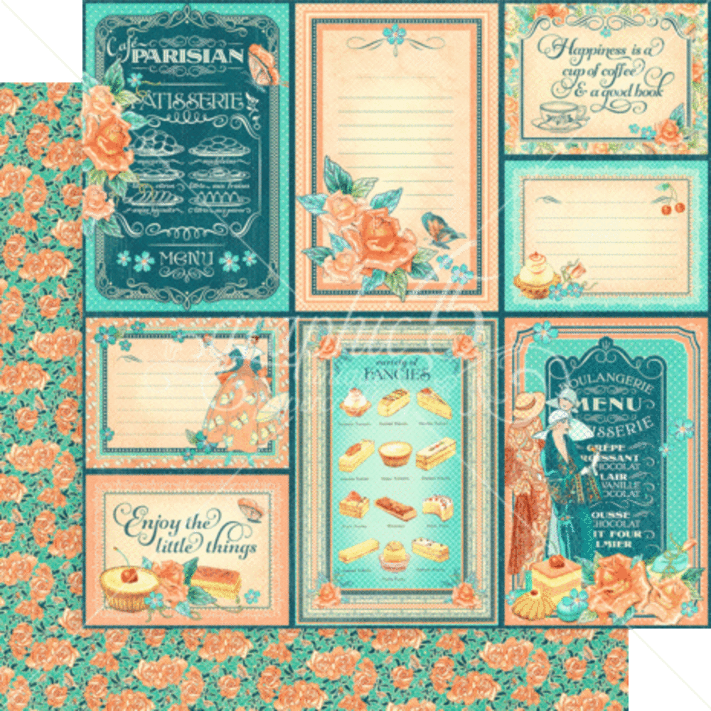 Graphic 45 Cafe Parisian 8x8 Inch Deluxe Paper Pad (4502535) Graphic 45 Cafe Parisian 8x8 Inch Deluxe Paper Pad (4502535)