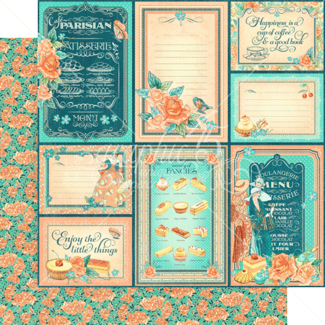 Graphic 45 Cafe Parisian 8x8 Inch Deluxe Paper Pad (4502535) Graphic 45 Cafe Parisian 8x8 Inch Deluxe Paper Pad (4502535)