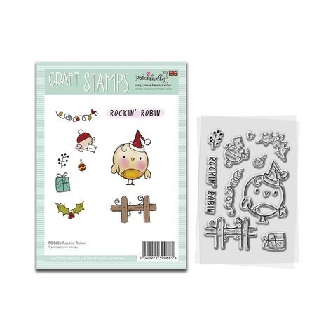 Polkadoodles Christmas Clear Stamps Rockin Robin (PD8686)