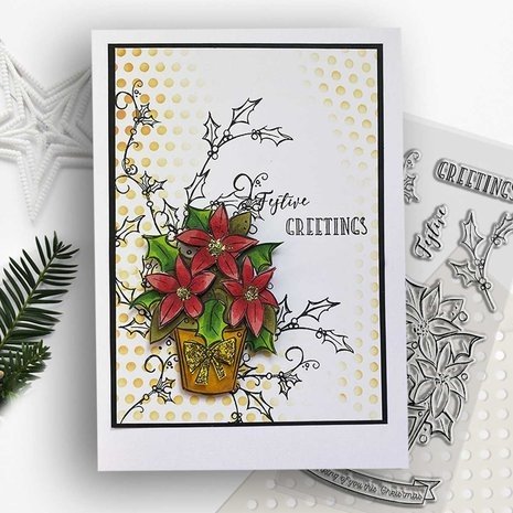 Polkadoodles Christmas Clear Stamps Poinsettia Greetings (PD8687) Polkadoodles Christmas Clear Stamps Poinsettia Greetings (PD8687)