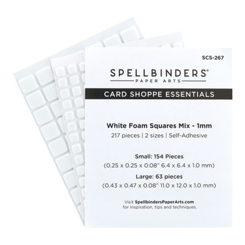 Spellbinders Self-Adhesive Foam Squares Mix 1mm White (217pcs) (SCS-267) Spellbinders Self-Adhesive Foam Squares Mix 1mm White (217pcs) (SCS-267)