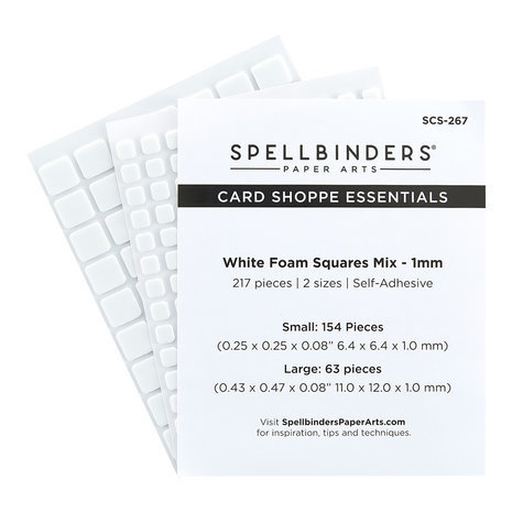 Spellbinders Self-Adhesive Foam Squares Mix 1mm White (217pcs) (SCS-267) Spellbinders Self-Adhesive Foam Squares Mix 1mm White (217pcs) (SCS-267)