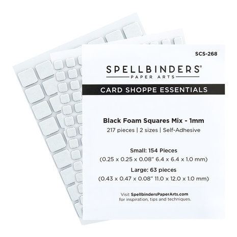 Spellbinders Self-Adhesive Foam Squares Mix 1mm Black (217pcs) (SCS-268) Spellbinders Self-Adhesive Foam Squares Mix 1mm Black (217pcs) (SCS-268)