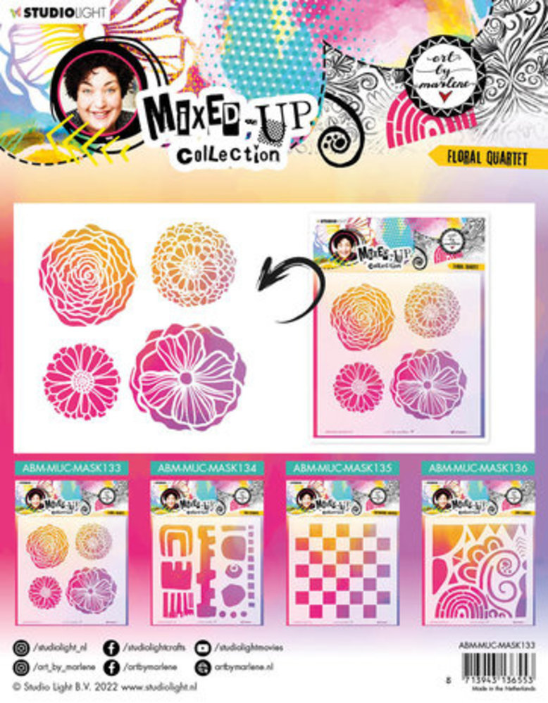 Studio Light Mixed-Up Collection Masking Stencil Floral Quartet (ABM-MUC-MASK133) Studio Light Mixed-Up Collection Masking Stencil Floral Quartet (ABM-MUC-MASK133)