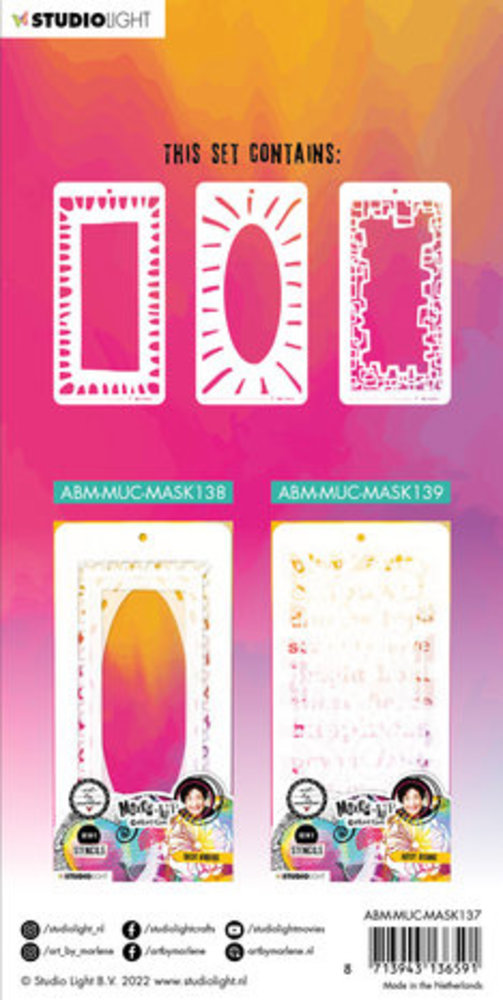 Studio Light Mixed-Up Collection Slimline Masking Stencil Playful Frames (ABM-MUC-MASK137) Studio Light Mixed-Up Collection Slimline Masking Stencil Playful Frames (ABM-MUC-MASK137)
