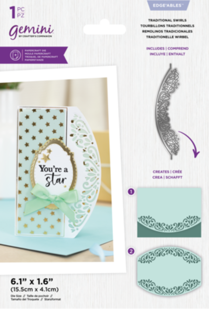 Gemini Ellipse Traditional Swirls Edge'ables Dies (GEM-MD-EDG-TRASW) Gemini Ellipse Traditional Swirls Edge'ables Dies (GEM-MD-EDG-TRASW)