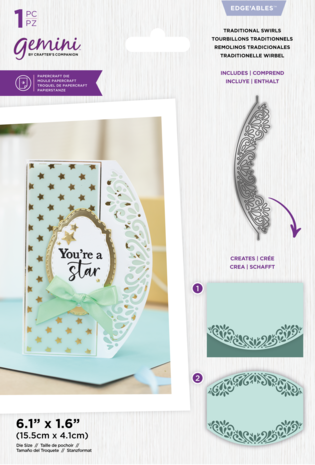 Gemini Ellipse Traditional Swirls Edge'ables Dies (GEM-MD-EDG-TRASW) Gemini Ellipse Traditional Swirls Edge'ables Dies (GEM-MD-EDG-TRASW)