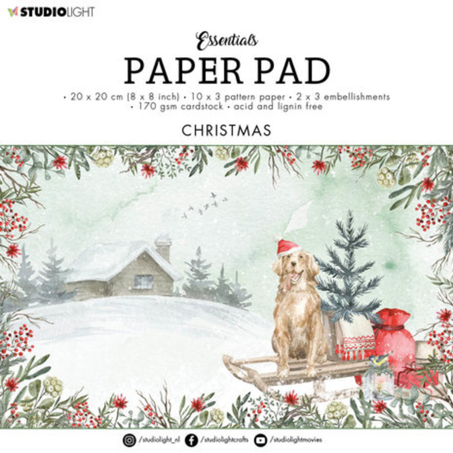 Studio Light Christmas Essentials 8x8 Inch Paper Pad (SL-ES-PP76 ...