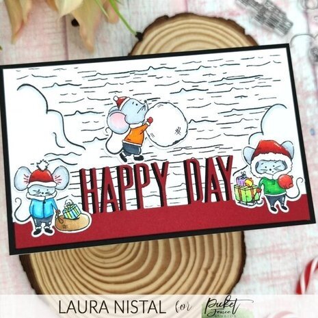 Picket Fence Studios Frolicking Winter Friends 4x8 Inch Clear Stamps (A-168)