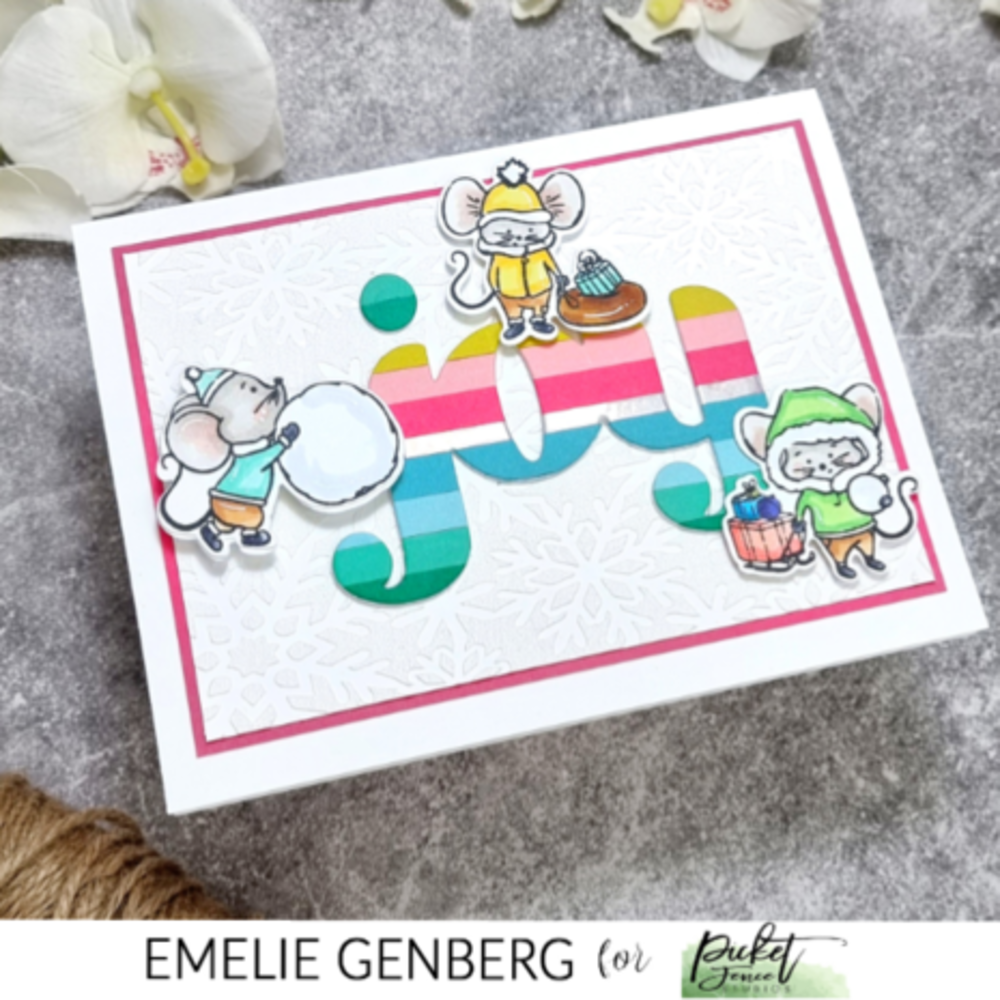 Picket Fence Studios Frolicking Winter Friends 4x8 Inch Clear Stamps (A-168)