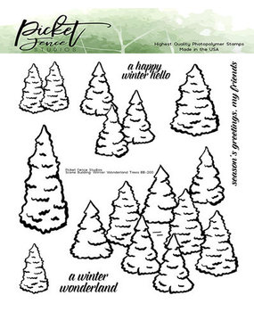 Picket Fence Studios Scene Building Winter Wonderland Trees 4x4 Inch Clear Stamps (BB-200) Picket Fence Studios Scene Building Winter Wonderland Trees 4x4 Inch Clear Stamps (BB-200)