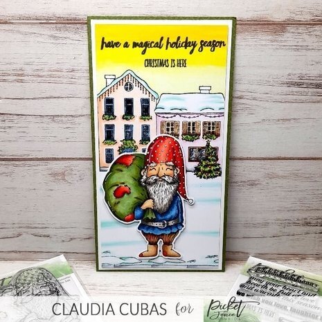 Picket Fence Studios Jolly Christmas Gnome 3x4 Inch Clear Stamps (C-141) Picket Fence Studios Jolly Christmas Gnome 3x4 Inch Clear Stamps (C-141)