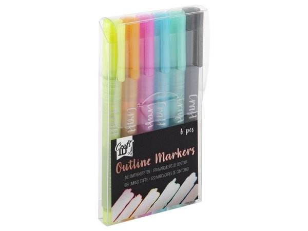 Craft Sensations Outline Markers (6pcs) (CR1102/GE)