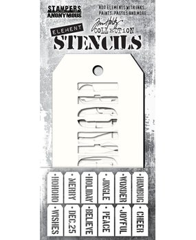 Stampers Anonymous Tim Holtz Christmas Element Stencils (THEST003) Stampers Anonymous Tim Holtz Christmas Element Stencils (THEST003)