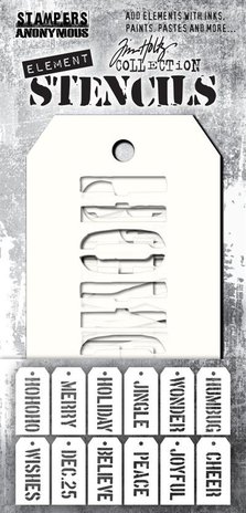 Stampers Anonymous Tim Holtz Christmas Element Stencils (THEST003) Stampers Anonymous Tim Holtz Christmas Element Stencils (THEST003)
